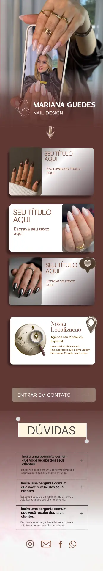 Modelo de bio site editável